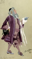 Costume pour Don Bartolo, des Noces de Figaro de Wolfgang Amadeus Mozart, 1905